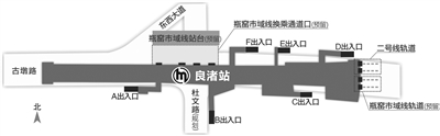 地铁良渚站示意图