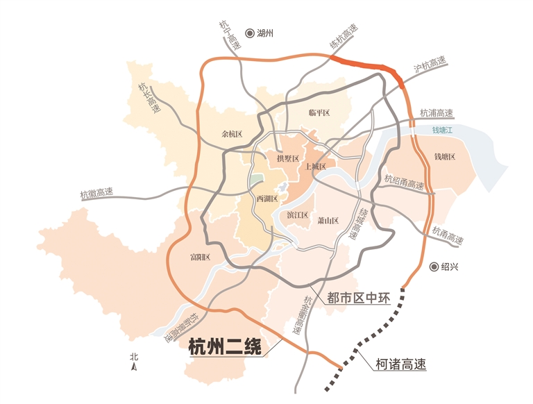 杭州二绕示意图 制图 高薇